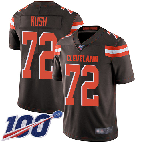 Cleveland Browns Eric Kush Men Brown Limited Jersey #72 NFL Football Home 100th Season Vapor Untouchable